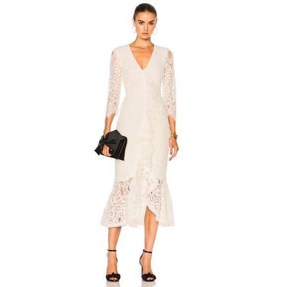 ALEXIS Off white lace midi Nadege Mermaid bride dress size small - Picture 1 of 14